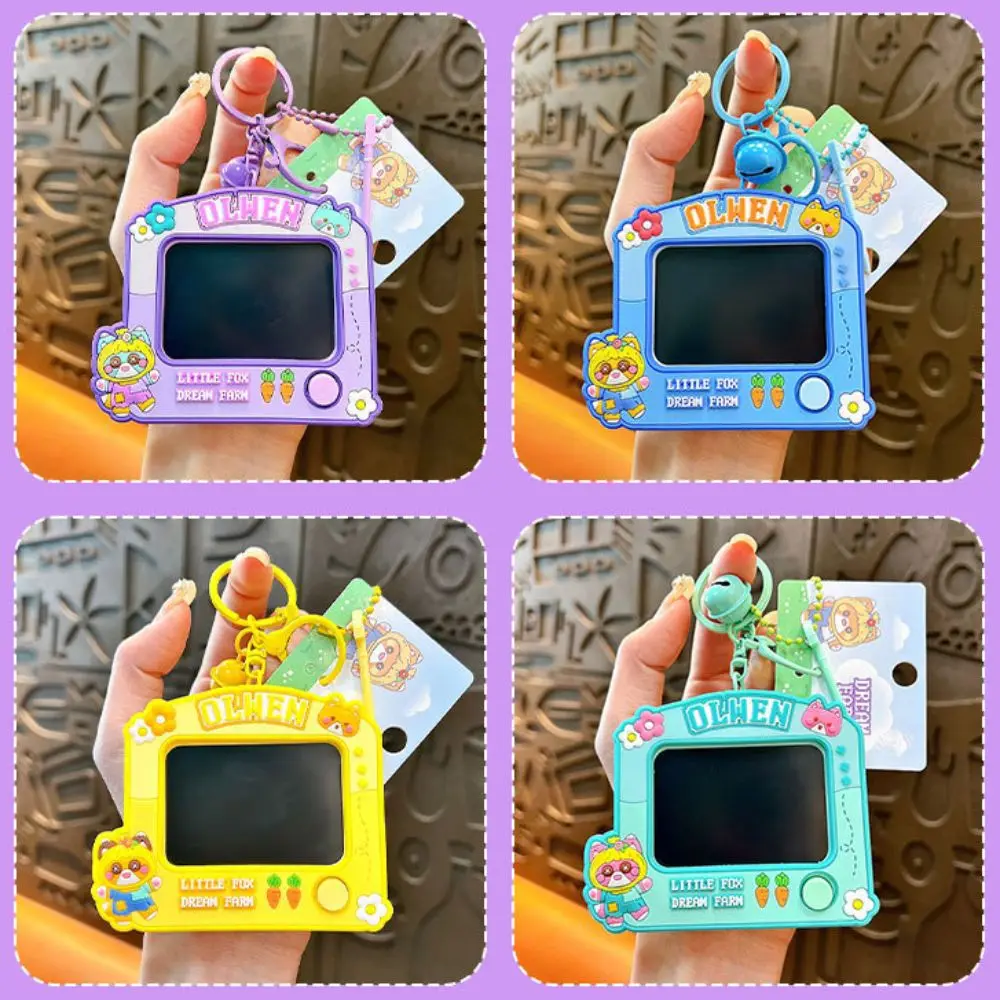 LLavero de tablero de Graffiti DIY, llavero de tablero de dibujo de pintura reutilizable, limpieza de un clic, colgante de mochila escolar multifunción, juguete para niños