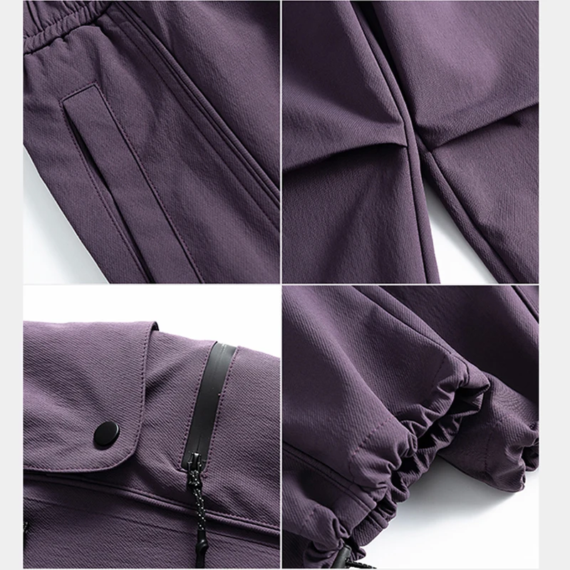 Unisex Teflon Wasserdichte Softshell-Hose - Fluoridfreie, wasserabweisende, schnelltrocknende Wanderhose mit verstellbaren Bündchen – Detail 4