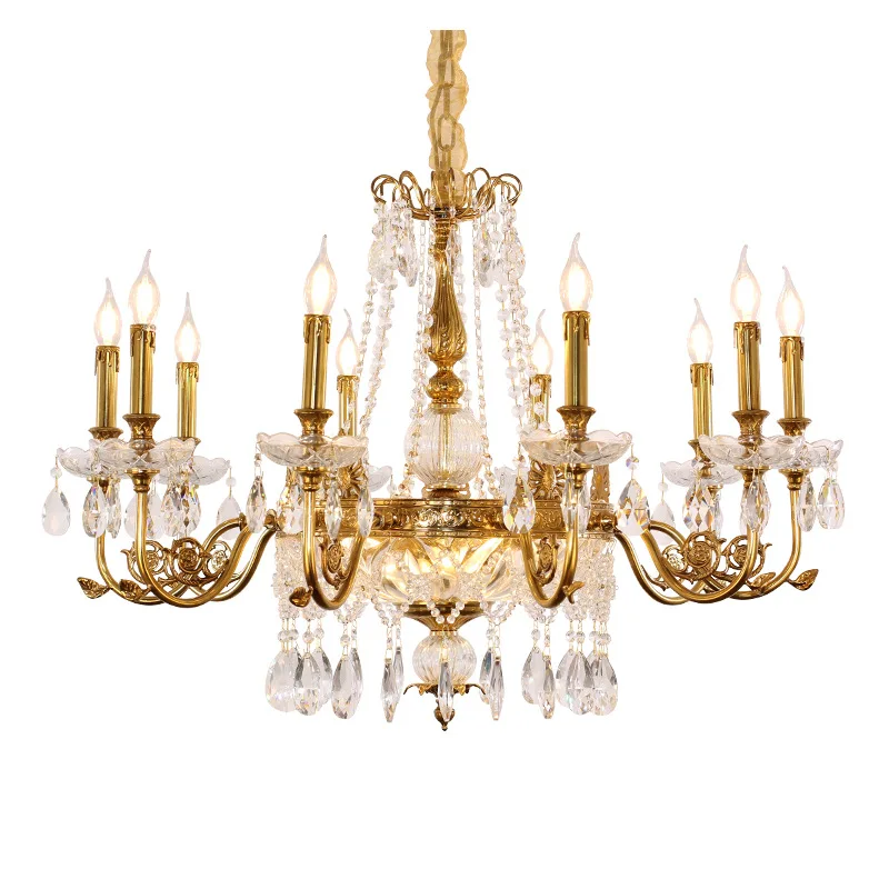 

European style, all copper crystal chandelier, living room and dining room personalized light