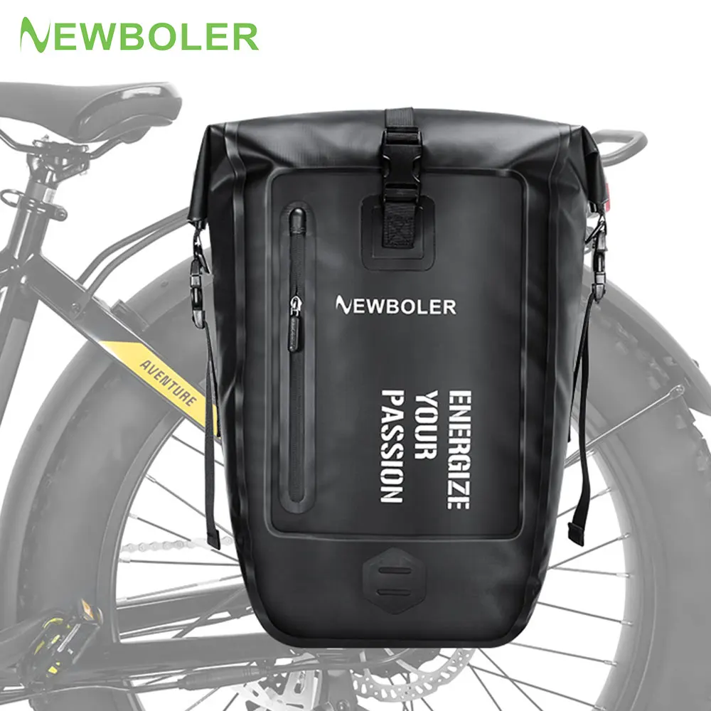 NEWBOLER  Bike Pannier Bag 27L Big Capacity Waterproof Travel Cycling Bag Bicycle Rear Seat Trunk Bag Electric Bike Accessories