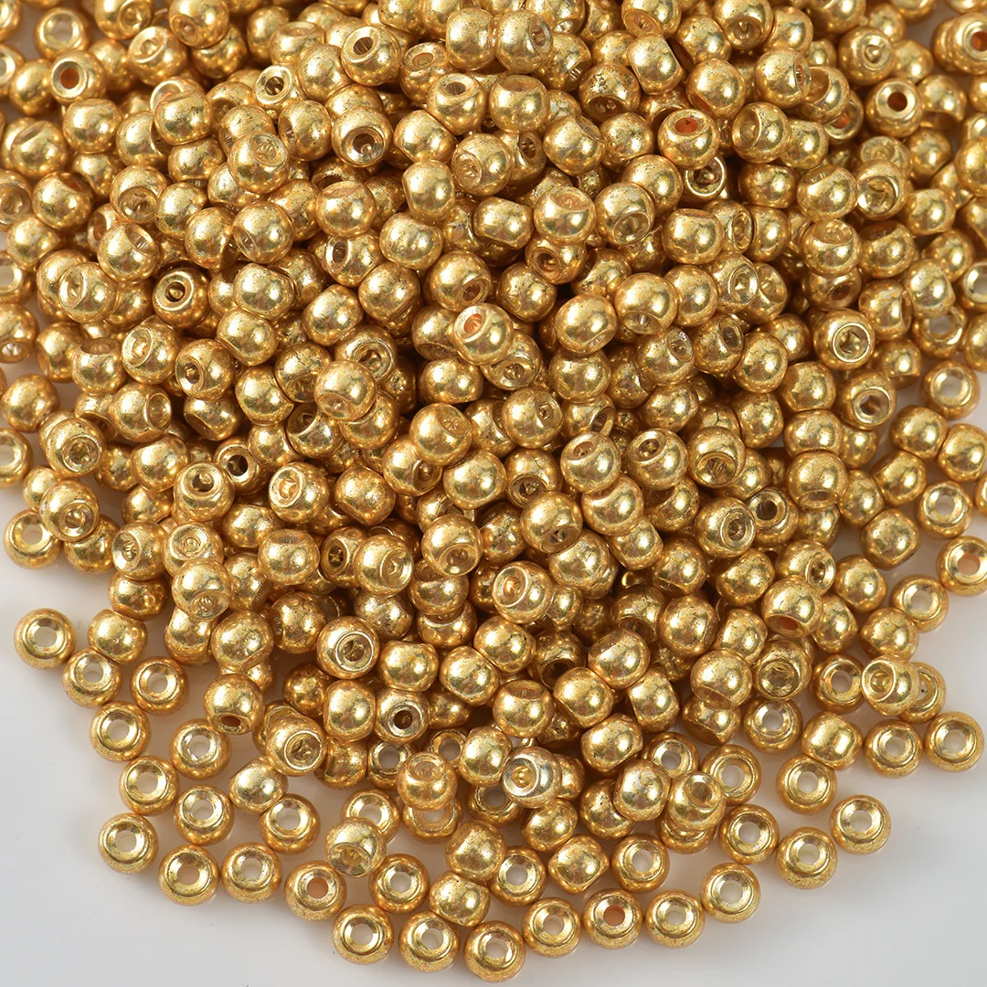 FGB Colorfast Spacer Beads Gold Silver Plated Glass Donut Beads for DIY Jewelry, Multi-Color Mixed Loose Beads FGB​