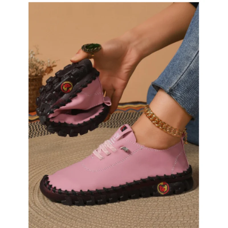 2025 New Women's Soft Leather Flats, Fine Stitching Non-Slip Wave Sole, Comfortable Flexible Shoes image 5