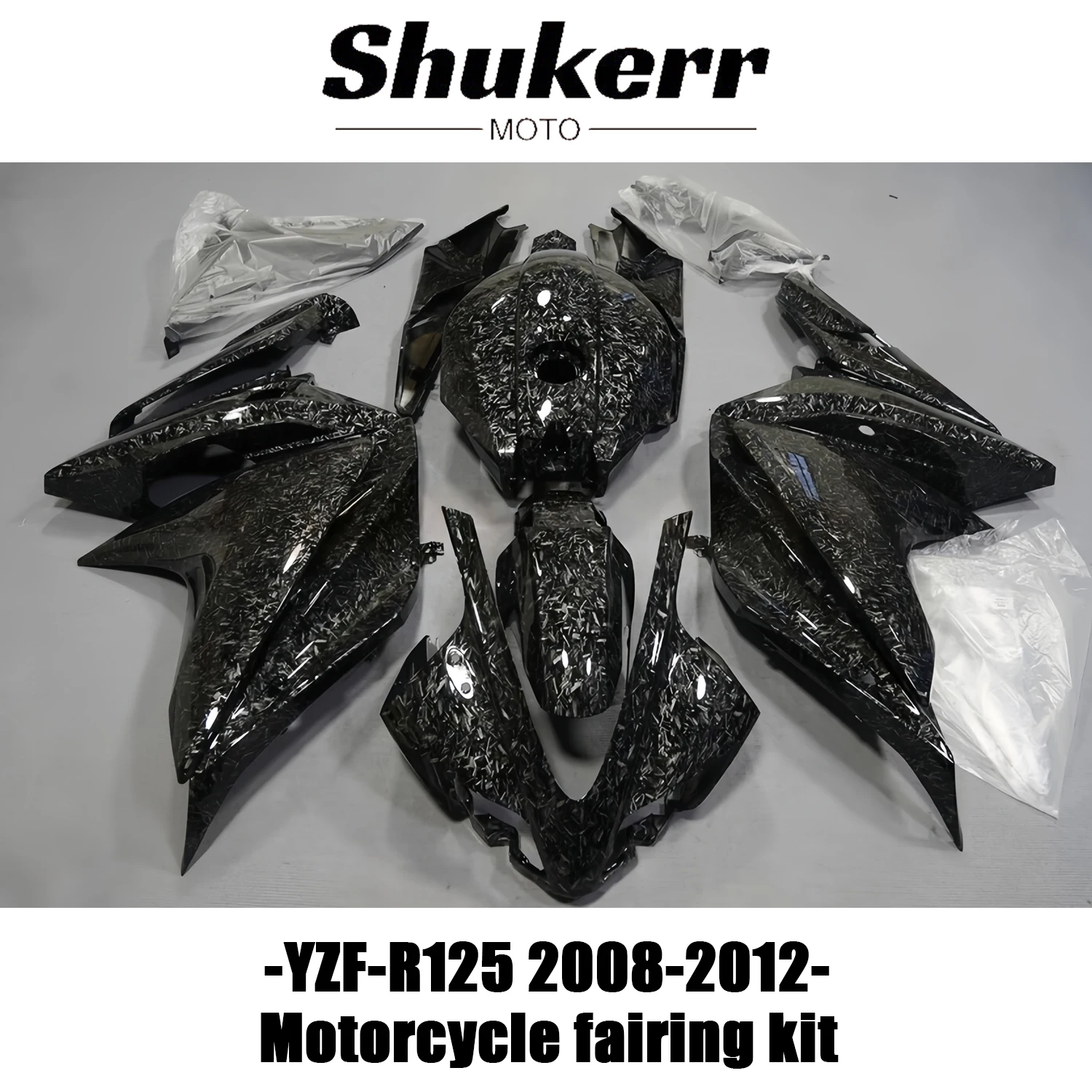 

Shukerr Moto New Abs Forged Carbon Fiber Plastics Motorcycle Fairing Kit Fit for Yamaha Yzf R125 Yzf-R125 2008 2009 2010 2011 12