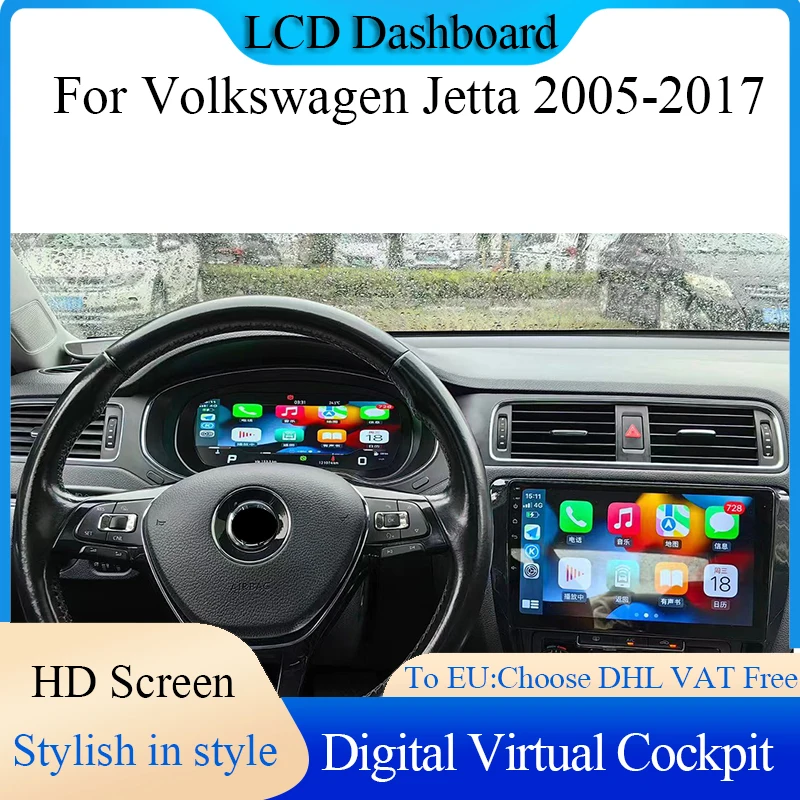 

Car Digital Cluster Instrument CockPit For Volkswagen VW Jetta Mk6 2005-2017 LCD Speedmeters Dashboard