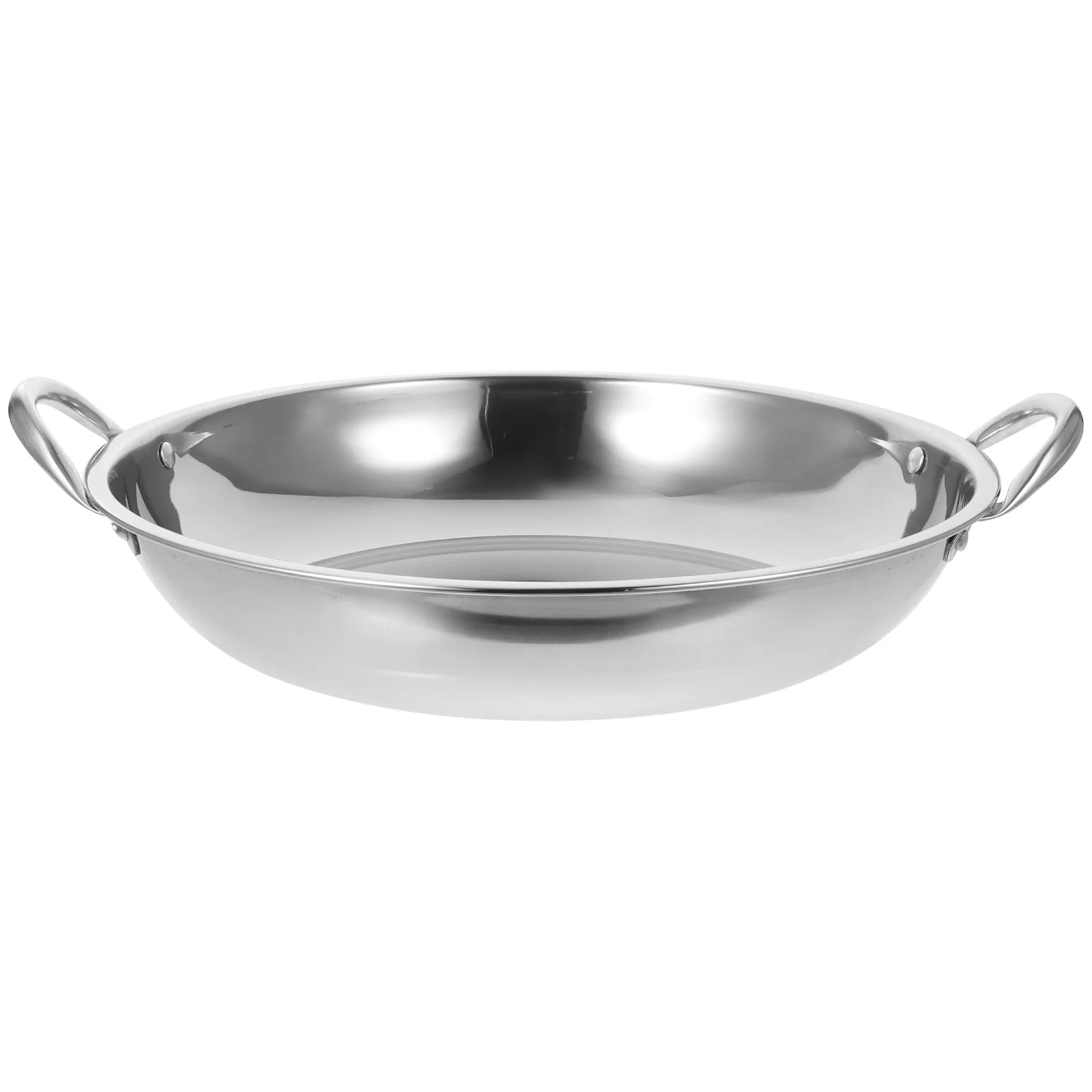 

Stainless Steel Hot Pot Multifunction Cooking Pan for Home Restaurant Kitchen Large Durable Double Handle Anti-Overflow Cooking