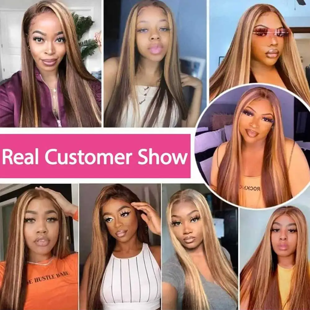 Highlight Wigs Colored Straight Lace Front Human Hair Wigs For Women Honey Blonde Straight 13x4 Hd Lace Frontal Wigs Human Hair image 5