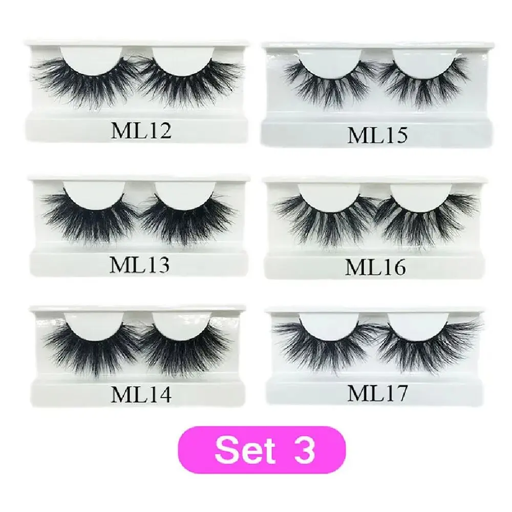 25mm Mink Lashes Eyelash Extension Supplies Bulk Items 20/30 Pairs Wholesale Lots Make Up 3D Mink Lashes  Eyelashes Box Package