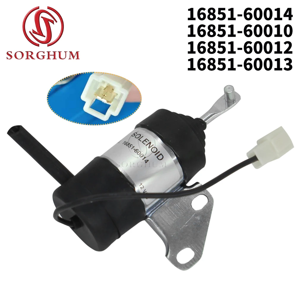 Car Stop Solenoid For Kubota G1900 G1900S GF1800 GF1800E D722 Engine Fuel Shutdown Shut Off Solenoid16851-60014 1685160010 12VDC