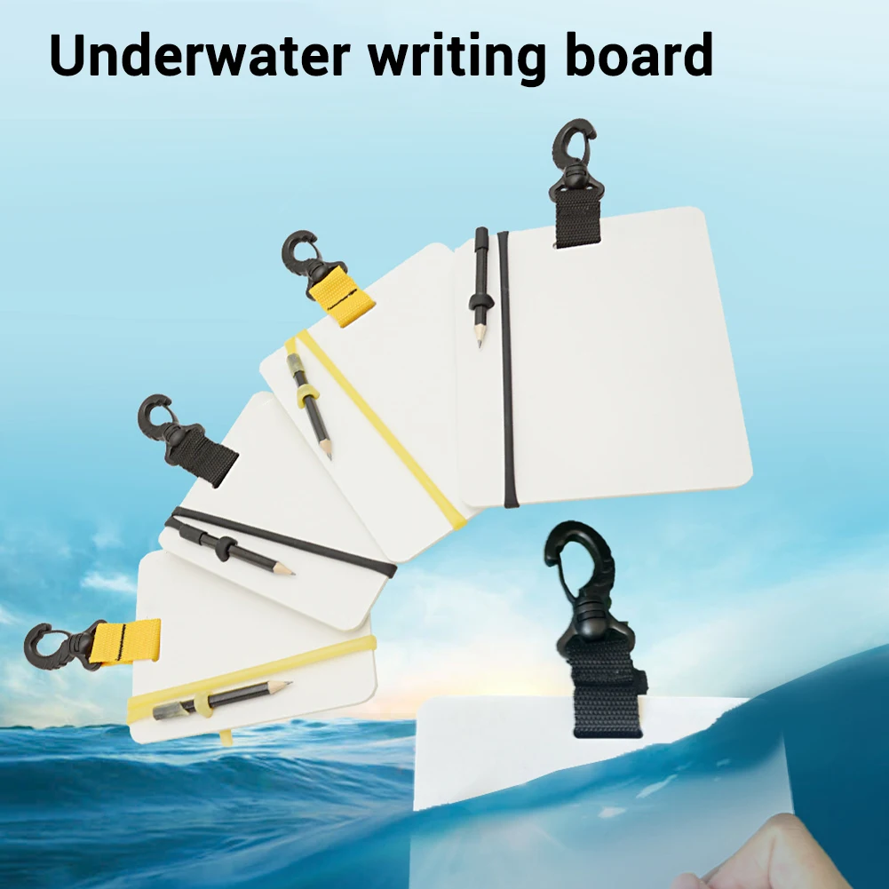 Underwater Writing Board Handwriting Plate With 360° Rotating Clip, Pencil Holder, Diving Communication Devices Accessories