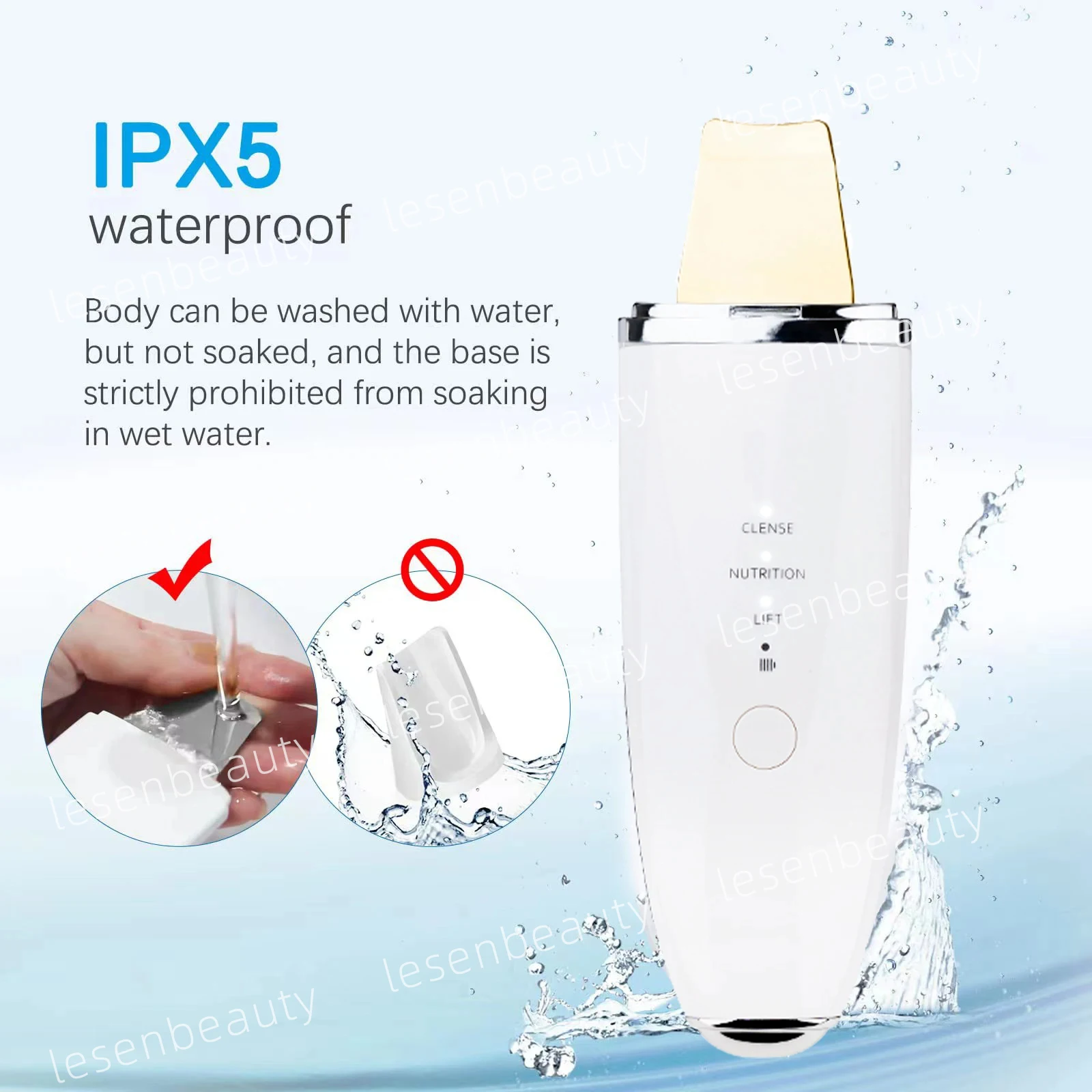 Ultrasone Huid Scrubber IXP5 Waterdicht Geluidsarm EMS Face Lift Mee-eter Peeling Diepe Gezichtsschraper Beauty Tools Veya