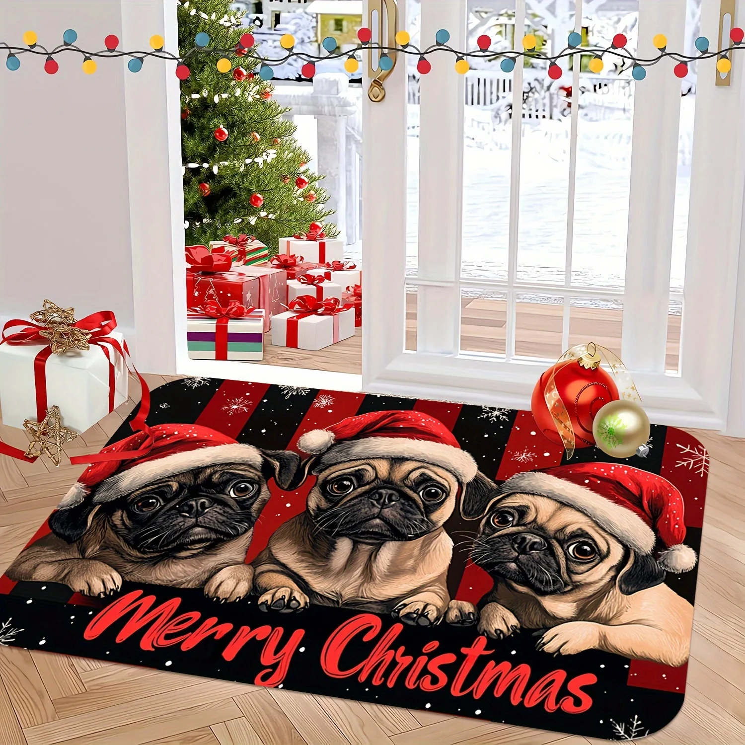 1pc Christmas‑Pug‑Santa‑Hat 