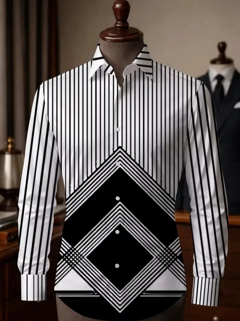 New Atmospheric men's Top With Shiny Satin Sole  Dark Green White Fluid Ink Marble Print  Slim Fit Long Sleeved Shirt