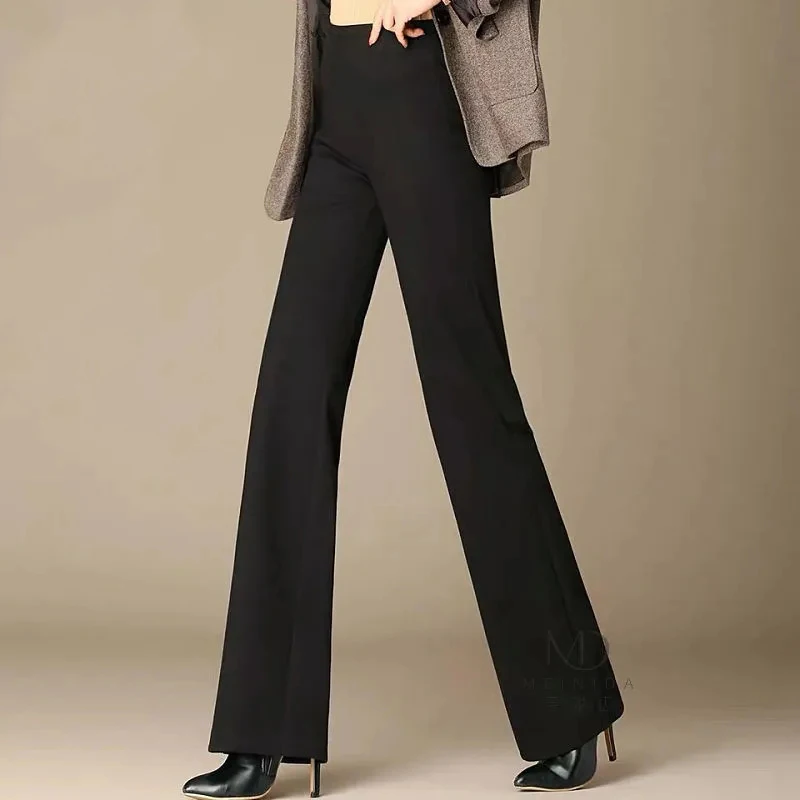 

High Waisted Straight Leg Pants Women Casual Suit Trousers Spring Summer Winter Drape Feeling Office Female Black Pants 4XL