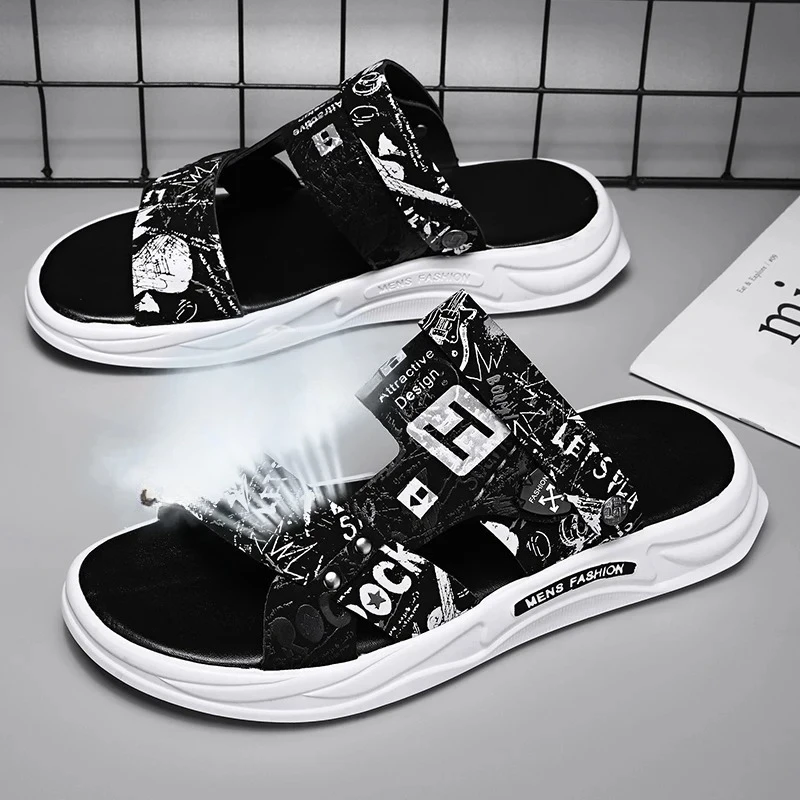 

Спортивные повседневные сандалии, двойные мужские модные летние тапочки, противоскользящие износостойкие уличные пляжные сандалии, мужские сандалии