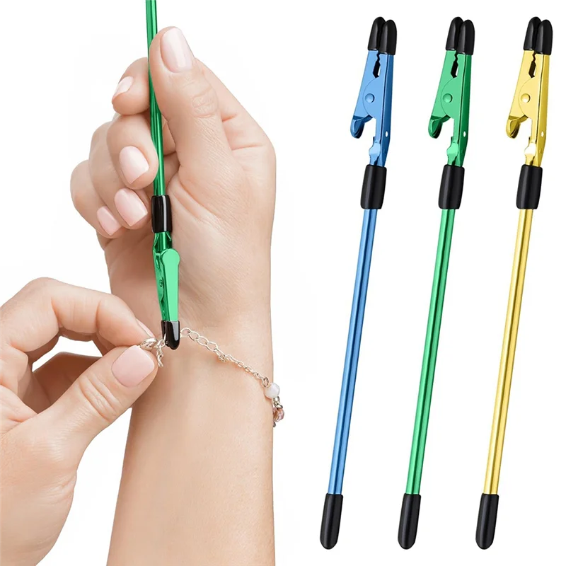 أداة مساعدة السوار AB41-3Pcs - أداة تثبيت للسوار والقلادة والمجوهرات والساعة - مشبك ومساعد المشبك