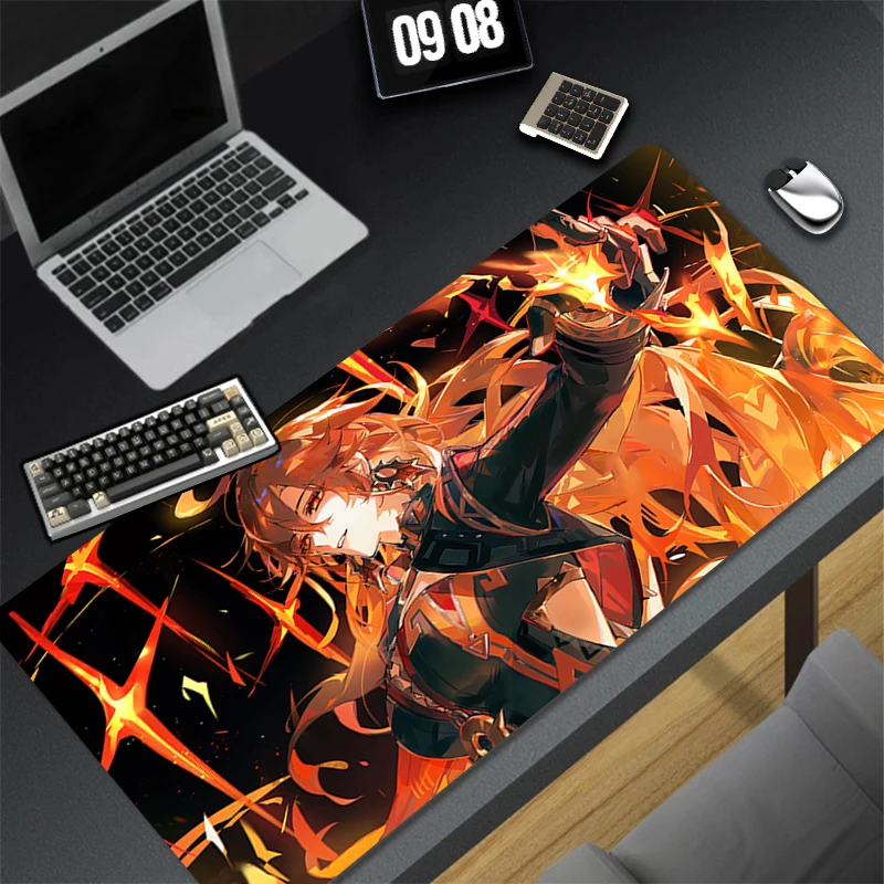 

Computer Gaming Accessories HD Mousepad Office PC Mouse Pad Keyboard Pad G-genshin Impact Mavuika Desk Decoracion Anime Desk Mat