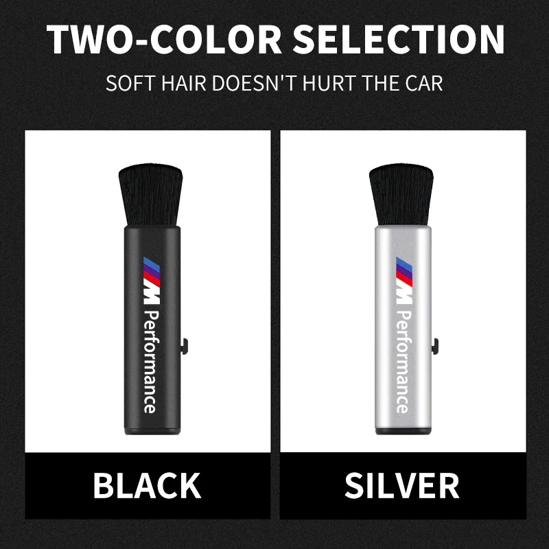 Automotive Interior Cleaning Brush Telescopic Small Soft Car Logo Dusting For BMW Performance M E34 E36 E60 E90 E46 E39 E70 F10