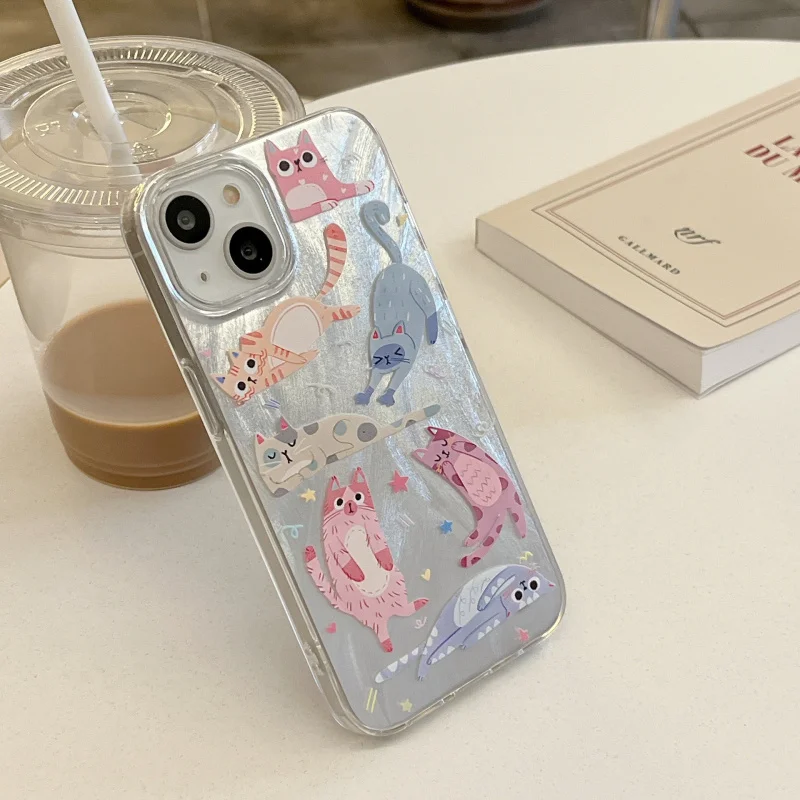 Kitten graphic Phone Case for Oppo Reno11 Reno12 Reno10 Reno8 Reno7 Reno6 Z F T Pro 4G 5G Feather Texture Back Cover