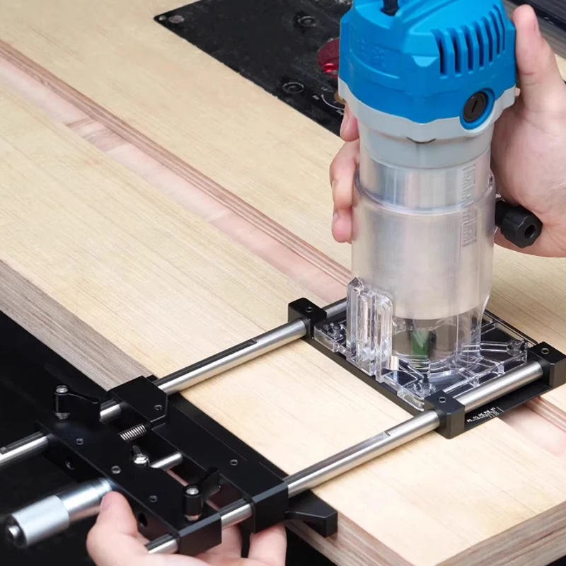 Aluminum Alloy Woodworking Trimming Machine Linear Guide Rail 65mm Trimmer Edge Trimming Guiding Rule With Fine-Tuning Slot Tool