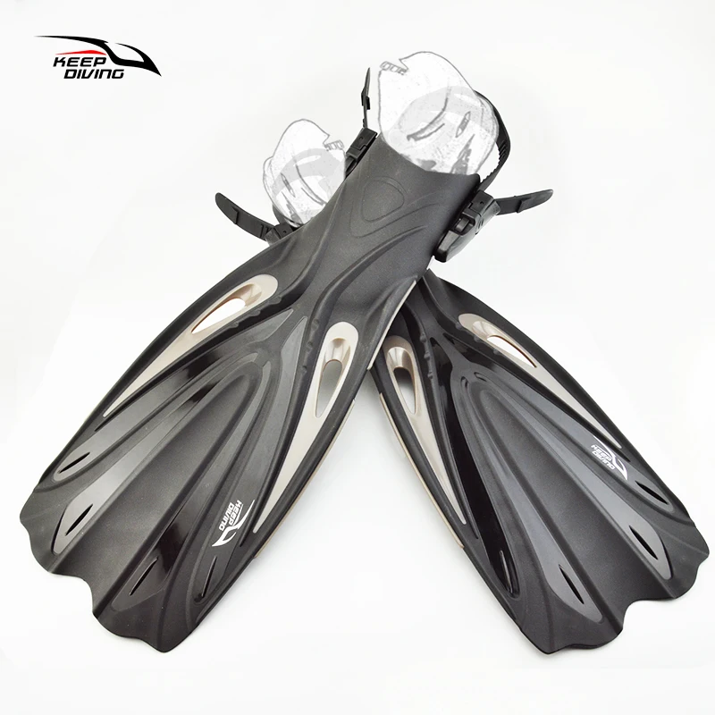 Open Heel Scuba Diving Long Fins Adjustable Snorkeling Swim Flippers Special For Diving Boots Shoes Monofin Gear