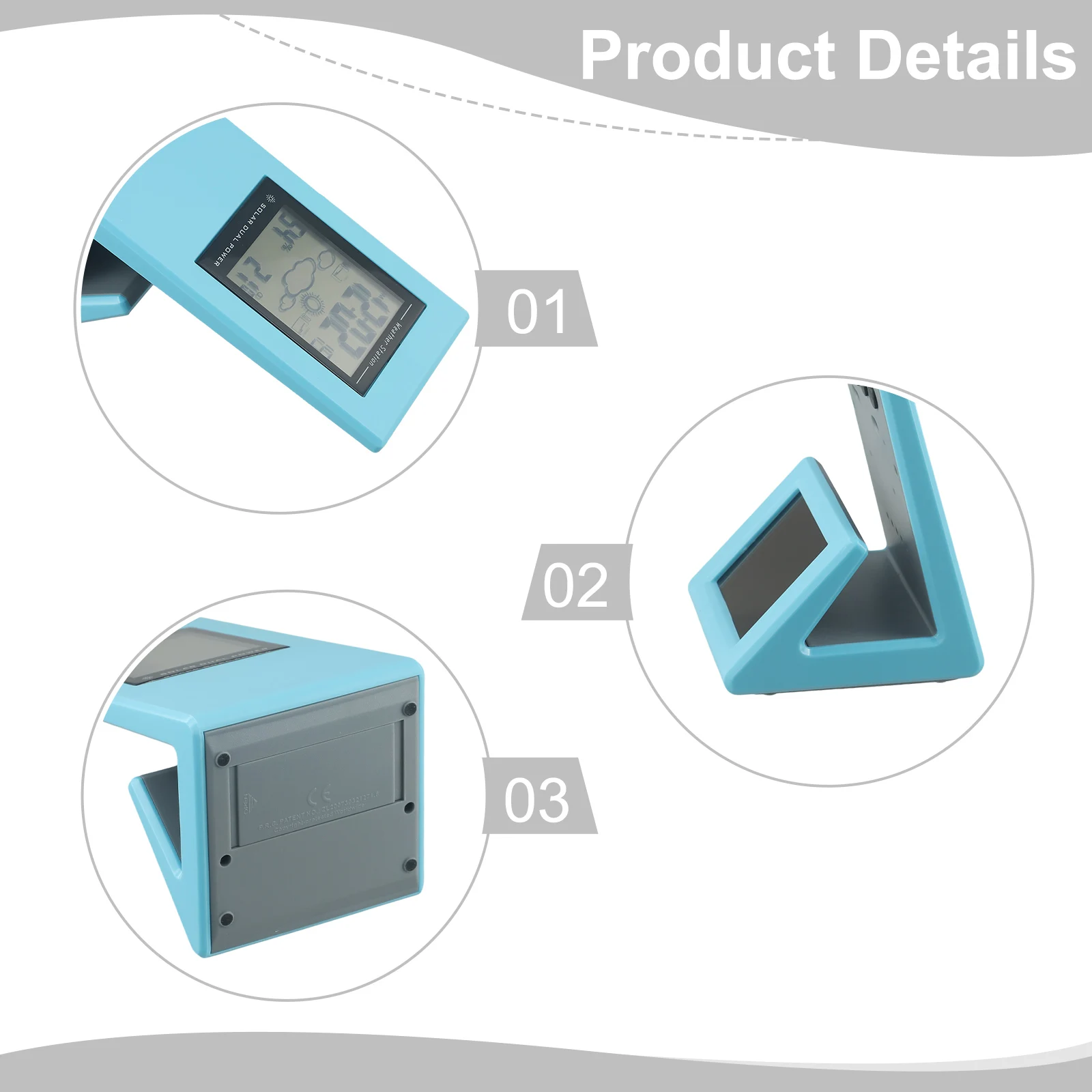 

1 шт., солнечные часы для температуры и влажности, пластиковый корпус на солнечной энергии, точные линии погоды, уровни температуры и влажности