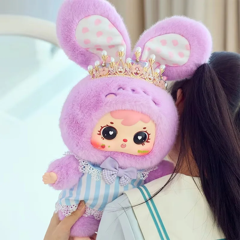 Samuel coroa coelho v5 400% grande boneca de pelúcia caixa cega com decoração coroa pode girar globo ocular crianças brinquedos na moda presente surpresa