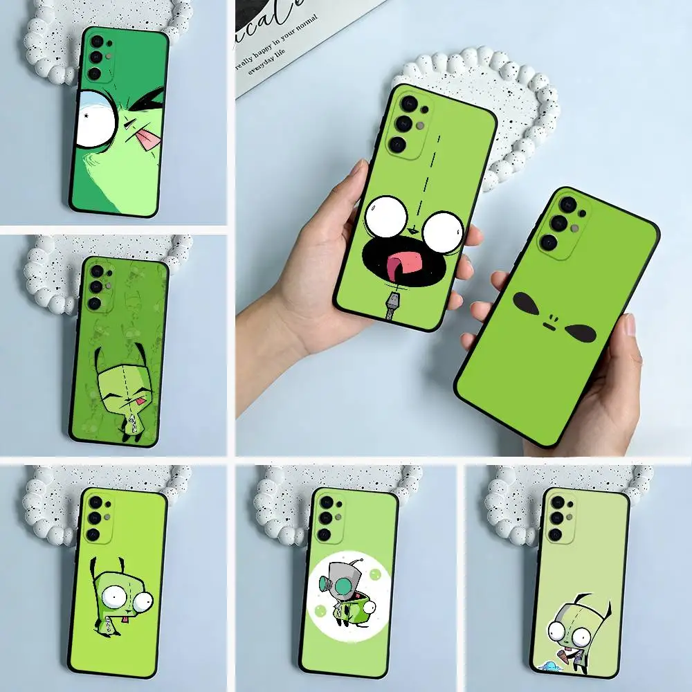 Cartoon Invader Zim Gir Black Soft Silicone Phone Case for Samsung S25, S24, S21, S22, S23, S30, Ultra, S20, Plus, FE, Lite