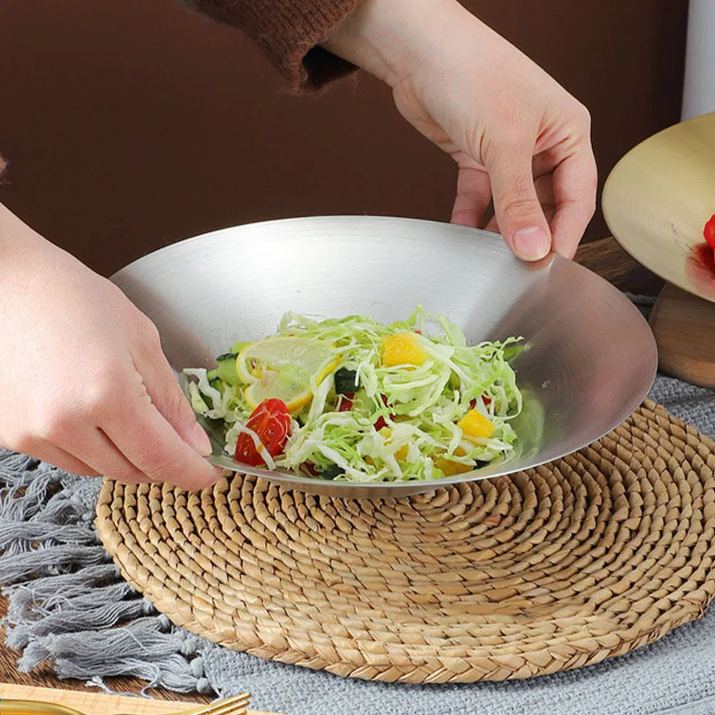 

Stainless Steel Pasta Plate for Eating Food Grade Kitchen Restaurant Serving Bowls Salads Noodles Fruits