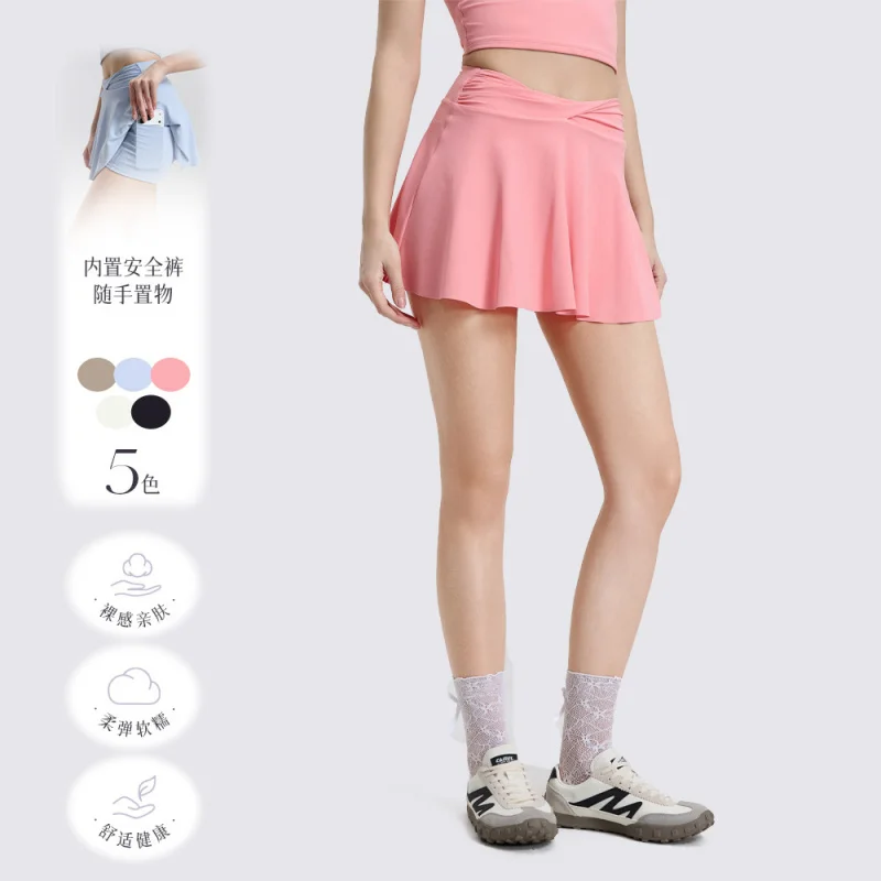 SharpStar New Running Sports Skort with Shorts Moisture-wicking Tennis Skirts High Waist Badminton Pickleball Skirt Plus Size
