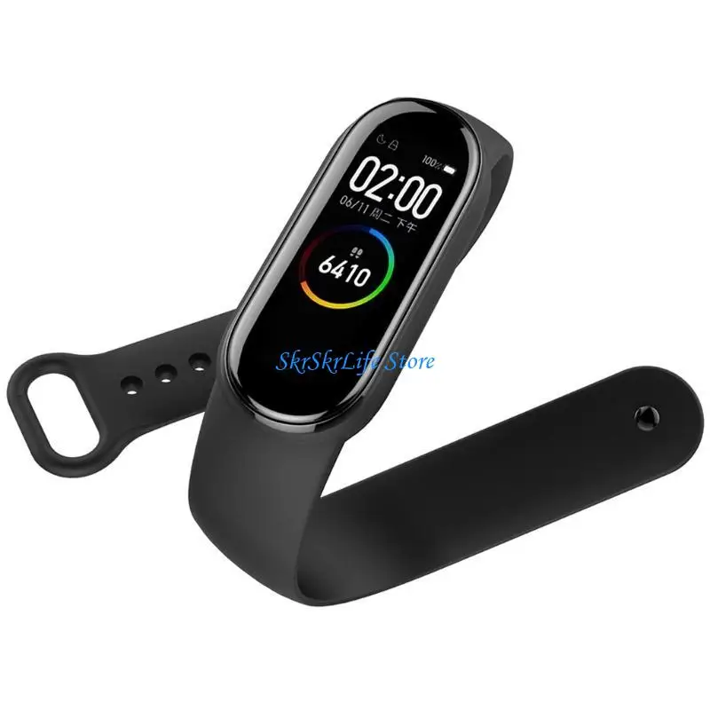 E65E Silicone Strap for Mi Band 6 5 Waterproof Durable for Smart Watch Fashion Bracelets Replacement Sports Wristband