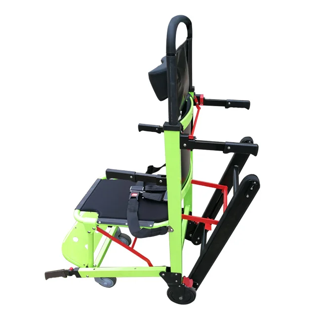 Portable rubber track manual stair climbing cart