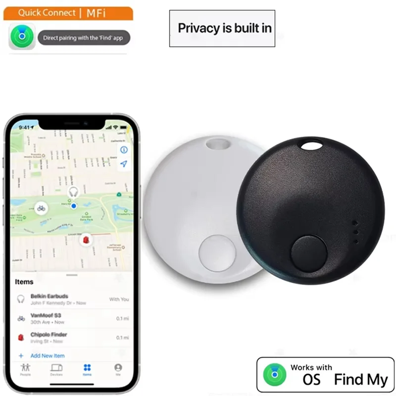 FFYY-Mini Smart N Tag เครื่องติดตามกระเป๋าเดินทางไร้สายทํางานร่วมกับ Find My, ตัวระบุตําแหน่งรายการสําหรับกุญแจ, กระเป๋าเดินทาง, กระเป๋าเป้สะพายหลัง