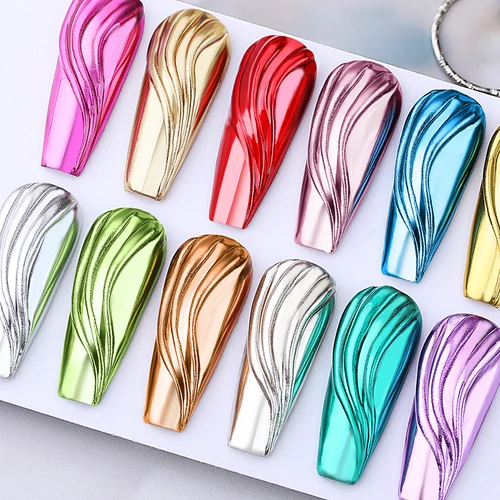 Imagen 2 del producto BORN PRETTY-Juego de Gel de pegamento para diamantes de imitación, polvo metálico para uñas con delineador de uñas, Gel de pegamento adhesivo transparente UV LED, 3 uds.