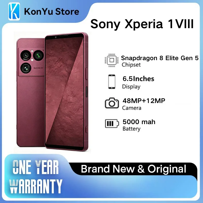 Teléfono Desbloqueado Sony Xperia 1 VIII Global 5G, Pantalla OLED de 6.5 Pulgadas y 120 Hz, Snapdragon 8 Elite, Cámara Triple ZEISS, NFC, Android