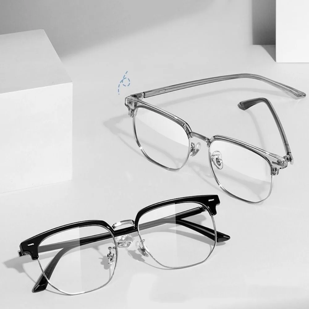 Clear Lens Reading Glasses Half Frame Metal Frame Computer Eyeglass Eyewear Korean Style Anti Blue Light Glasses Female/Male