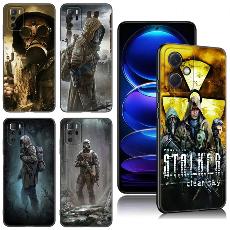 Stalker Clear Sky Black Silicone Phone Case For Xiaomi Redmi Note 9 10 11 11S 11T 12 13 Pro 5G Plus 9S 10S 12S