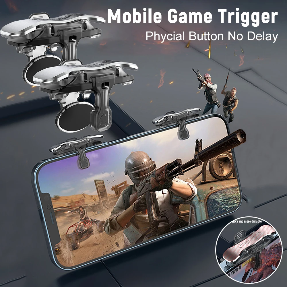 X8 Mobile Game Trigger 6-Finger For PUBG Phone Gaming High Sensitive Shoot Phone Game Trigger L1 R1 Button Aim Game Controller