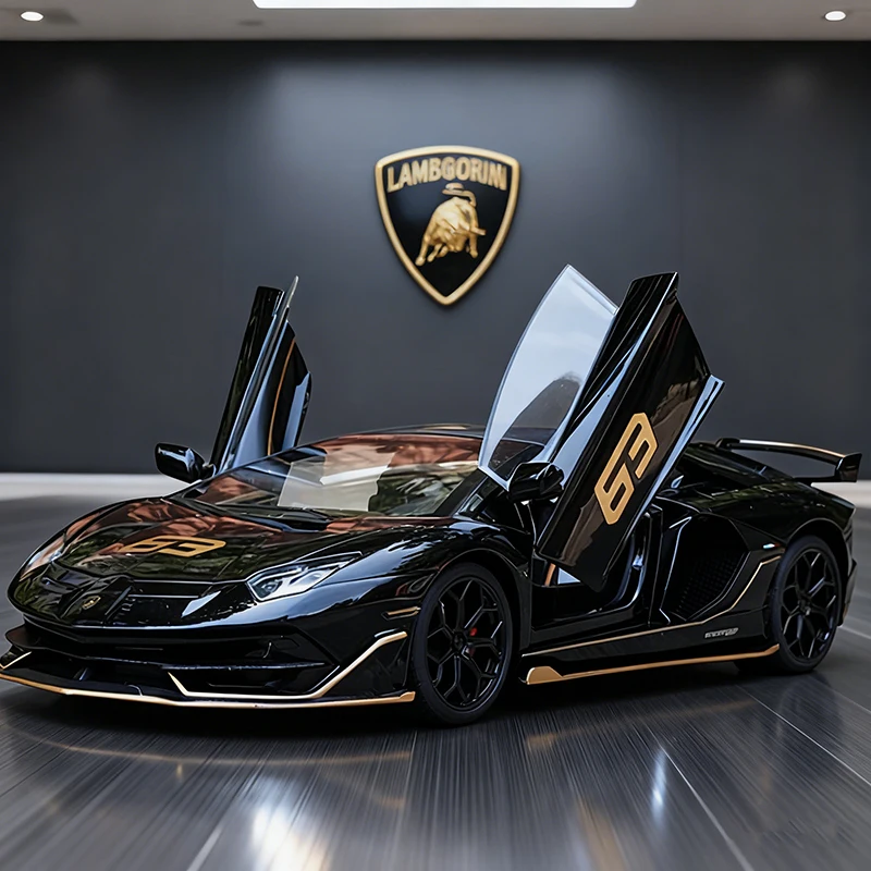 1:18 Lamborghinis SVJ63 Aventador Alloy Model Car Toy Diecasts Casting Sound and Light Car Toys For Children Vehicle