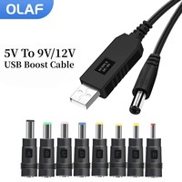 OLAF WiFi to Powerbank Cable Connector DC 5V to 9V/12V USB Cable Boost Converter Step-up Cord for Wifi Router Modem Fan Speaker