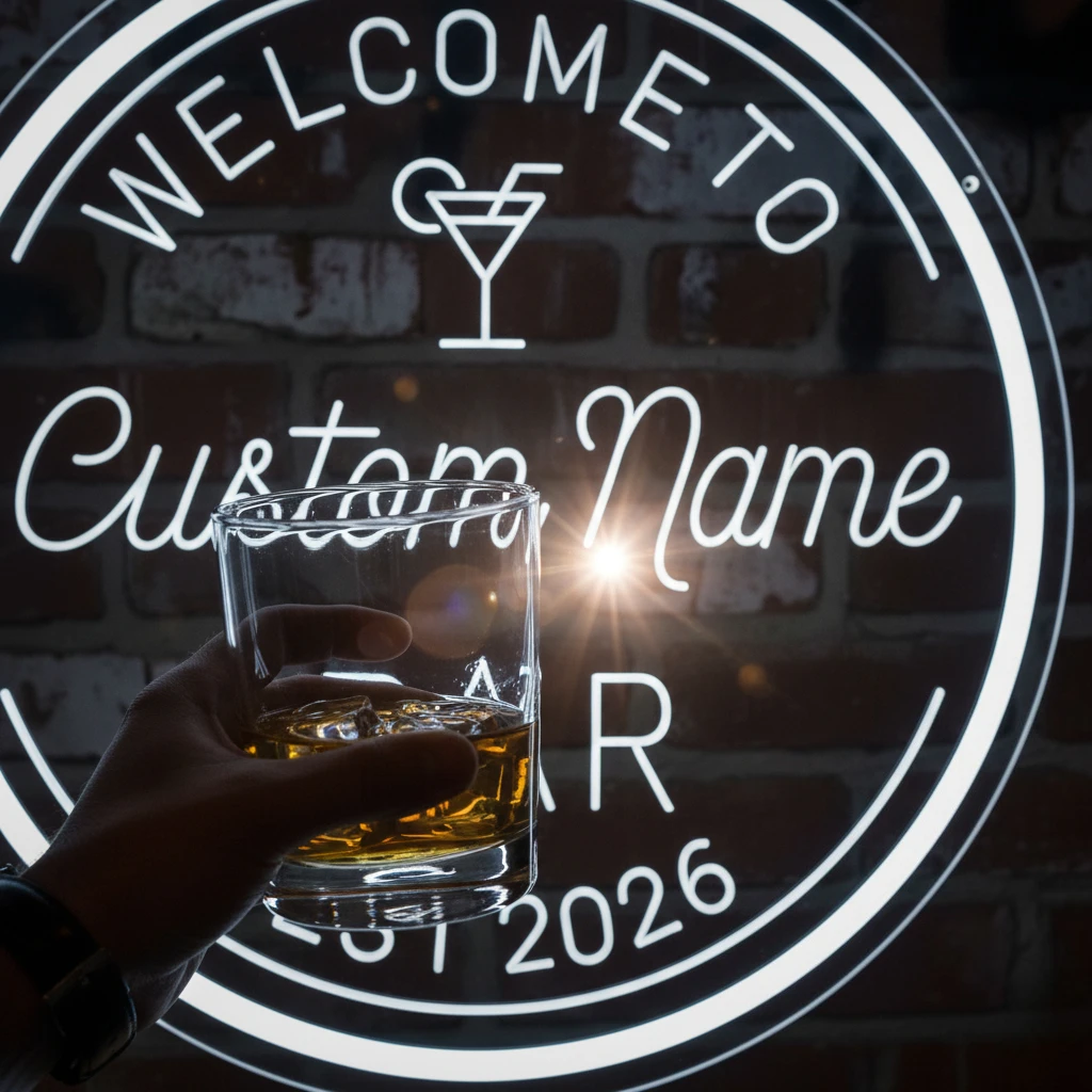 Customizable Bar Neon Sign -Unique LED Neon Light Personalized Bar/Man Cave Wall Art Cocktail Theme Christmas Gift For Him Dad
