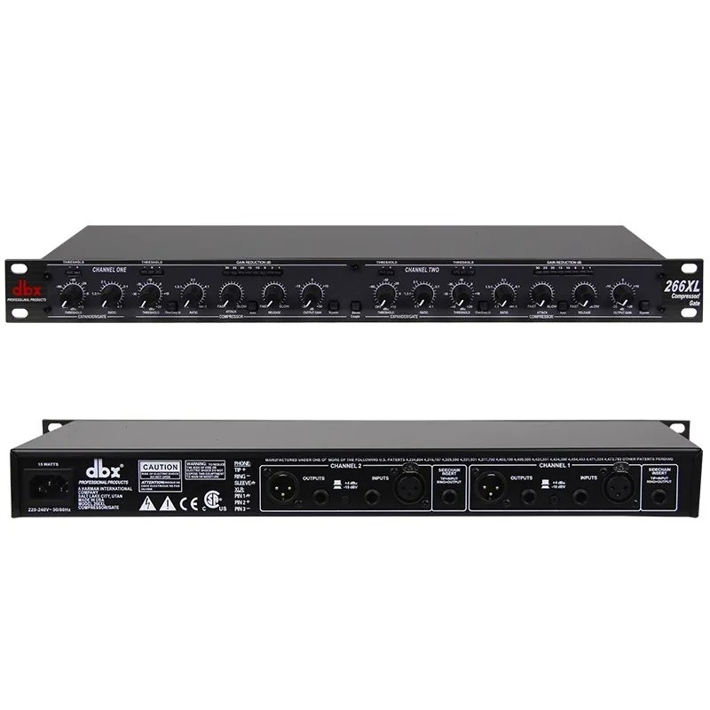 266XL Dual channel Compressor Gate  feedback canceller electronic professional sample rate dbx for sound graphic equalizer