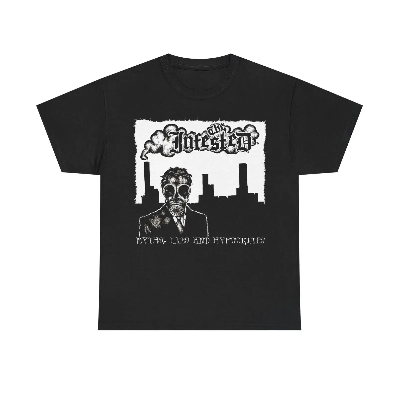 The Infested Myths Lies and Hypocrites Punk Band Heavy Cotton T Shirt Sizes S 5XL vintage Washed designer clothes streetwear