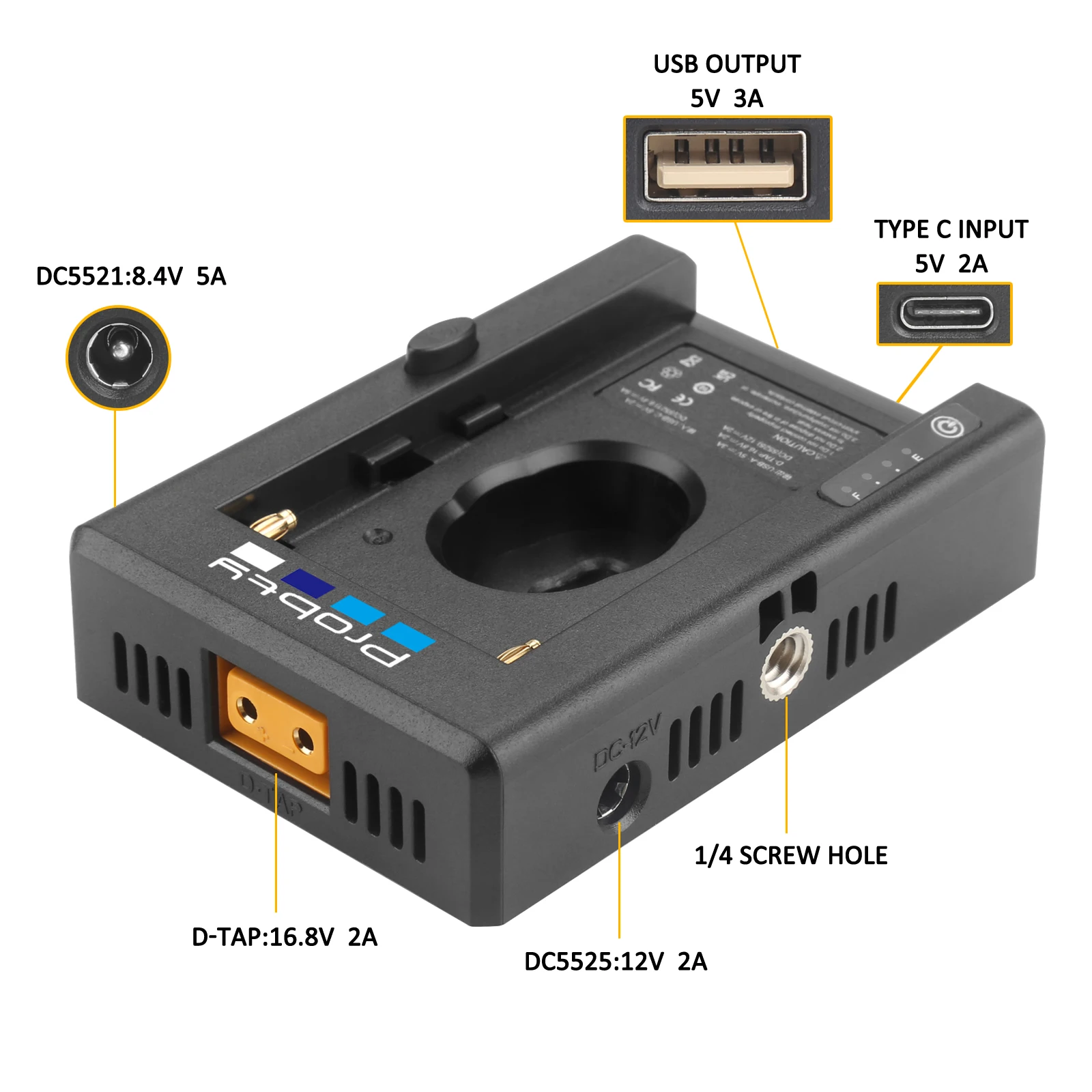 Płyta akumulator NP-F Lite do baterii NP-F Sony w DC 12V/7.4V Port wyjściowy USB-C ładowanie wejścia DIY akcesoria do aparatów