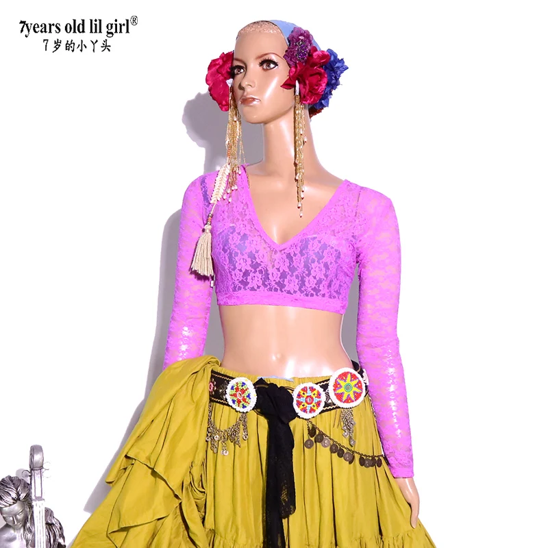 ลูกไม้ Belly Dance Top Ats Tribal Choli Iong เสื้อ \ \ \ \ \ \ \ \ \ \ \ \ \ \ \ \ \ 'S CostumeBR31