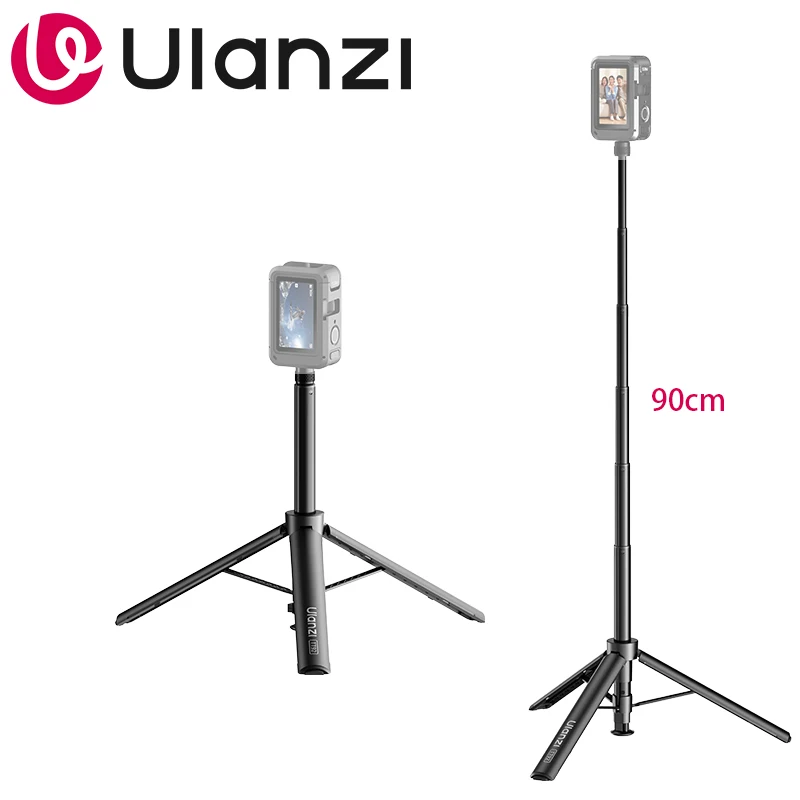 Ulanzi TT92 自動開閉式1/4インチ自撮り棒三脚、アクションカメラ、コンパクトカメラ、ミニフィルライト、屋外写真撮影、Vlog用