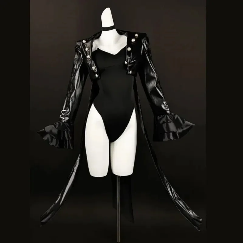 Game Royal Kasumi Cosplay Costume P5R VIOLET Sumire Yoshizawa Wig Jumpsuits PU Coat Woman Sexy Party Suitc;6,r'8;p'