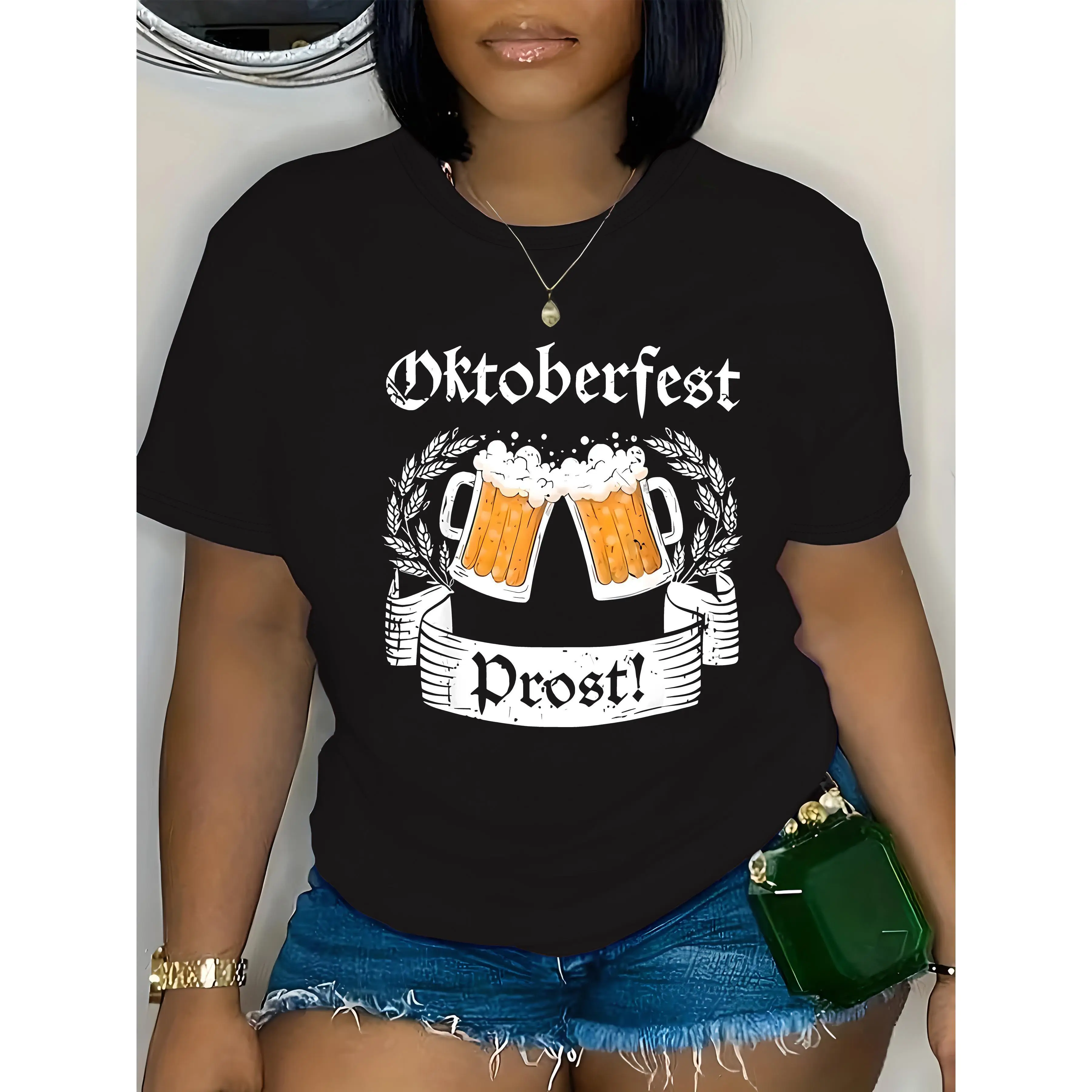 

Oktoberfest T-shirt Men Women German Beer Festival Prost Graphic Tee Vintage Bavarian Style Casual Short Sleeve Top