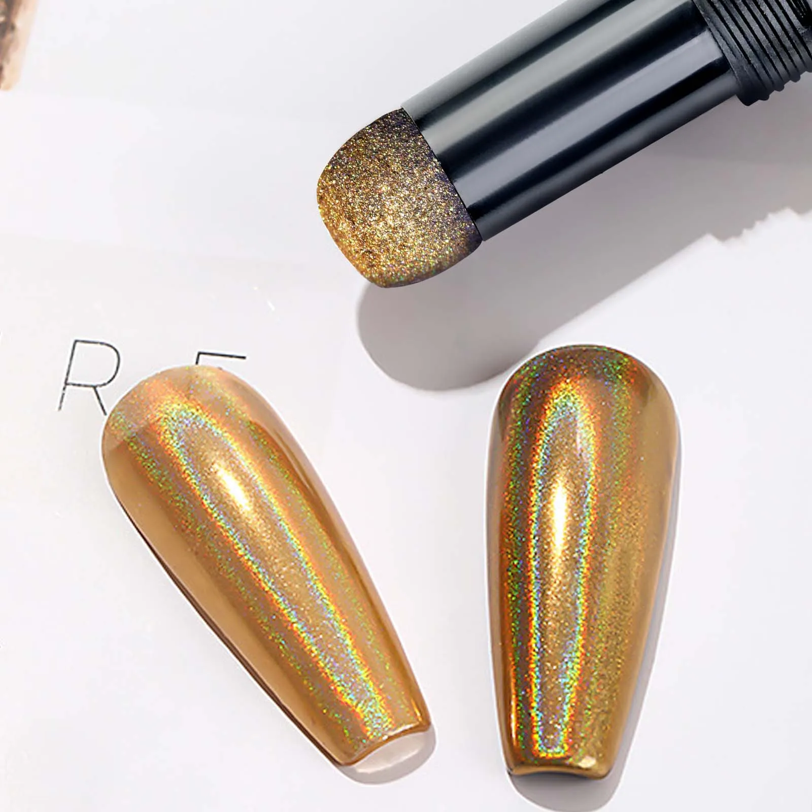 Arte do prego glitter almofada de ar caneta mágica efeito espelho pigmento cromo uv gel polonês holográfico pó pigmento decoração