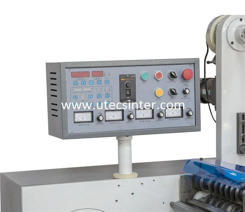 USK320 Roll To Roll Automatic Self Adhesive Blank Barcode Sticker Rotary Die Cutter Slitter and Rewinder Machine