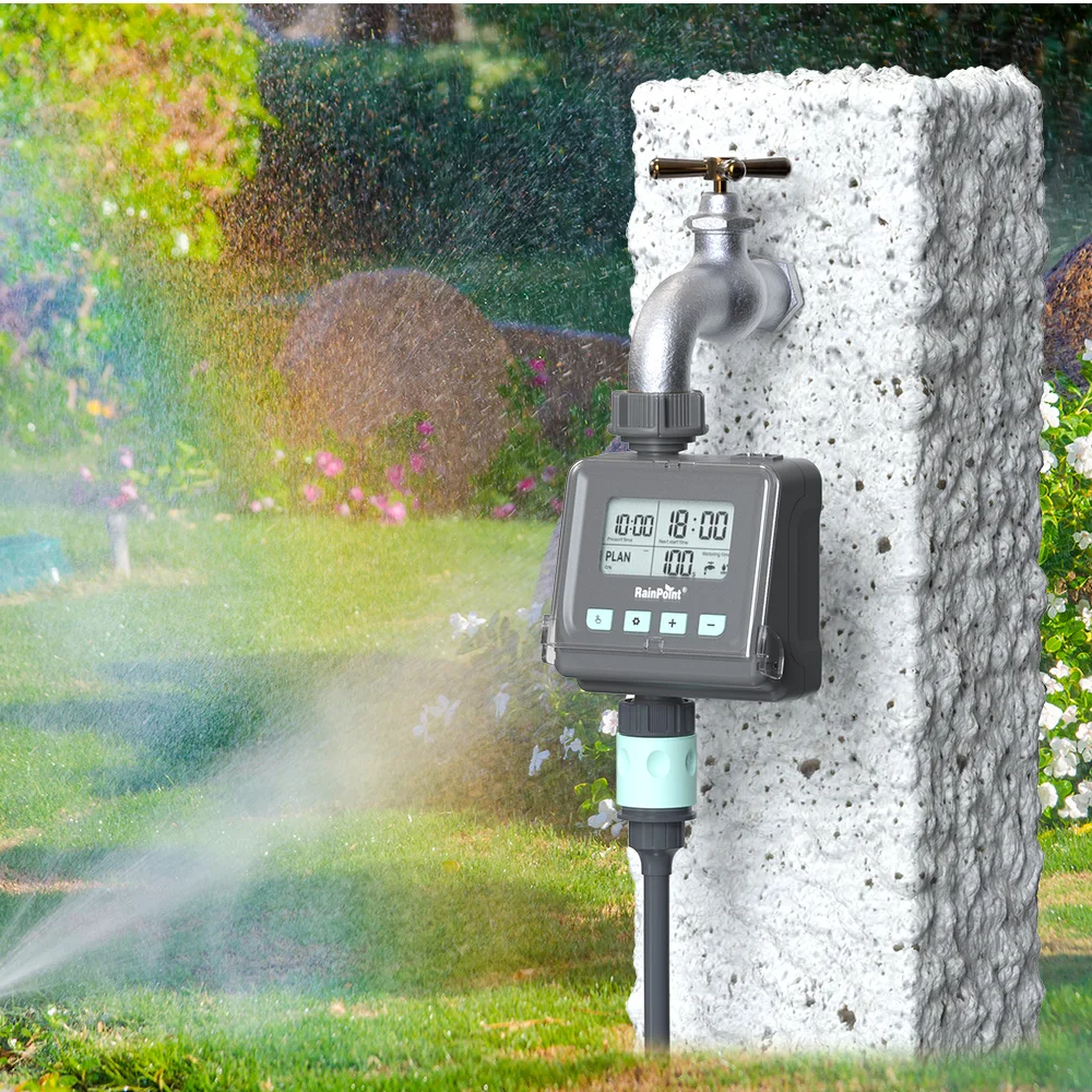 

RAINPOINT Water Timer for Garden Hose with 2 Zone Rain Delay/Manual Watering/Automatic Irrigation Controller System